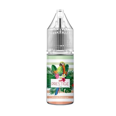 Flacon e-liquide Prestige Fruits Melon Pastèque Salt 10ml, design tropical et parrot Flacon e-liquide Prestige Fruits Melon Pastèque Salt 10ml, design tropical et parrot