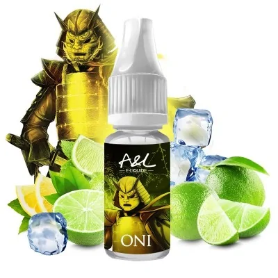 E-liquide Oni saveur citron vert glacé, illustration créature fantastique, arôme A&L