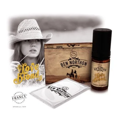 Produit Love Blond de Ben Northon: flacon, boîte et accessoires avec image de chapeau de cowboy