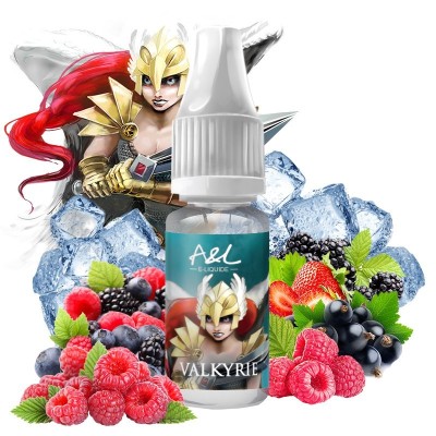 E-liquide Valkyrie aux fruits rouges avec personnage de valkyrie et glaçons E-liquide Valkyrie aux fruits rouges avec personnage de valkyrie et glaçons