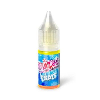 Flacon e-liquide Bloody Summer 10ml Esalt par Eliquid France, packaging coloré bleu et rose Flacon e-liquide Bloody Summer 10ml Esalt par Eliquid France, packaging coloré bleu et rose