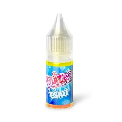 Flacon e-liquide Bloody Summer 10ml Esalt par Eliquid France, packaging coloré bleu et rose