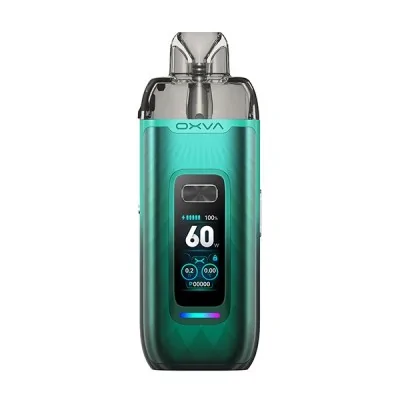 Cigarette électronique OXVA VPrime Kit verte avec écran digital affichant 60W