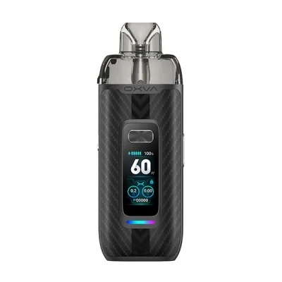 Kit de vapotage OXVA VPrime avec écran LED et pods inclus, design carbone noir