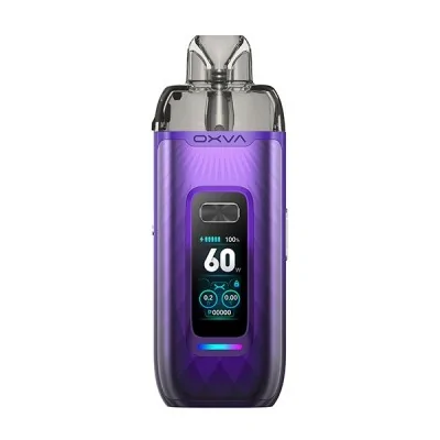 Cigarette électronique OXVA VPrime Kit violette avec écran et pod, batterie 60W