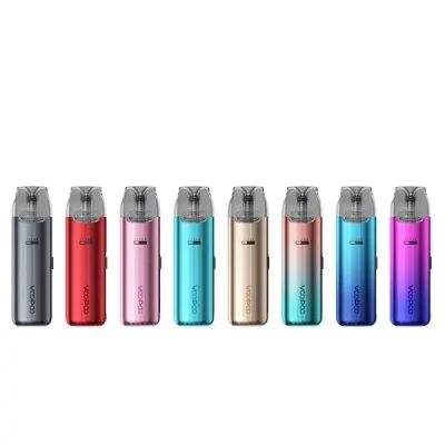 Kit Pod Vmate Pro 900mAh Voopoo en 8 couleurs différentes alignés horizontalement