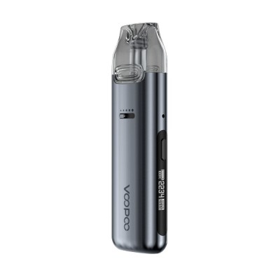 Kit Pod Vmate Pro 900mAh Voopoo, cigarette électronique grise avec réservoir transparent Kit Pod Vmate Pro 900mAh Voopoo, cigarette électronique grise avec réservoir transparent
