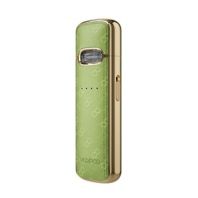 Kit Pod Vmate E Voopoo vert clair avec motifs, design élégant et compact Kit Pod Vmate E Voopoo vert clair avec motifs, design élégant et compact