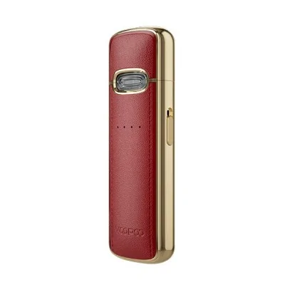 Kit Pod Vmate E Voopoo rouge et doré, design élégant et compact pour cigarette électronique