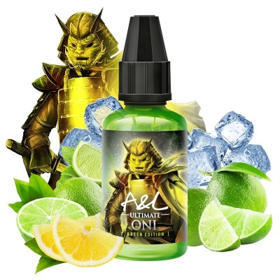 Concentré e-liquide Oni Green Edition avec agrumes, glaçons et personnage fantastique