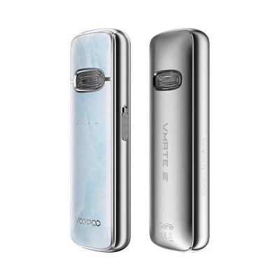 Kit Pod Vmate E 1200mAh Voopoo, deux modèles en bleu clair et argent, design élégant Kit Pod Vmate E 1200mAh Voopoo, deux modèles en bleu clair et argent, design élégant