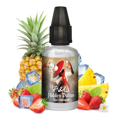 Flacon de concentré Red Pineapple avec ananas, fraises et glaçons, Hidden Potion