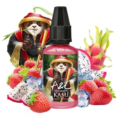 E-liquide Kami Sweet Edition avec sloth, fruits et dragon fruit, bouteille rose 30ml