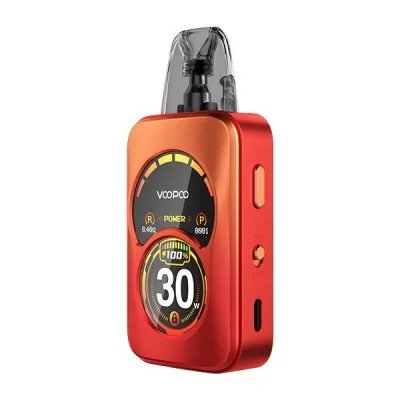 Kit Pod Argus A 1100mAh Voopoo rouge avec écran circulaire affichant 30W