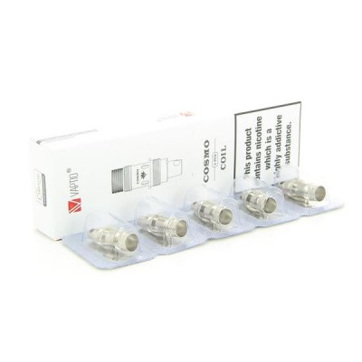 Résistances Cosmo C1 MTL 1.6 ohm Vaptio, pack de 5 avec boîte et bobines visibles Résistances Cosmo C1 MTL 1.6 ohm Vaptio, pack de 5 avec boîte et bobines visibles