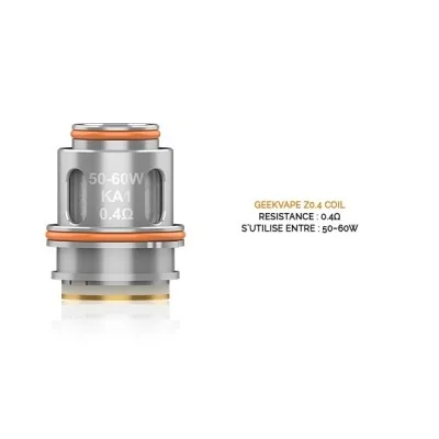 Résistance Z Coil Geekvape 0.4ohm pour cigarette électronique, 50-60W, usage vape