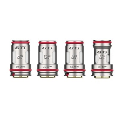Résistances GTI Mesh Vaporesso pour clearomiseur iTank, 4 modèles différents alignés