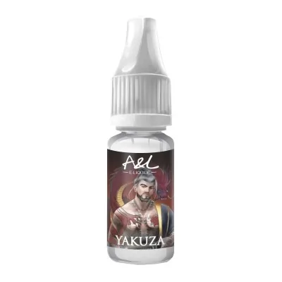 Flacon d'arôme e-liquide Yakuza 10ml Ultimate A&L avec illustration d'un yakuza tatoué Flacon d'arôme e-liquide Yakuza 10ml Ultimate A&L avec illustration d'un yakuza tatoué