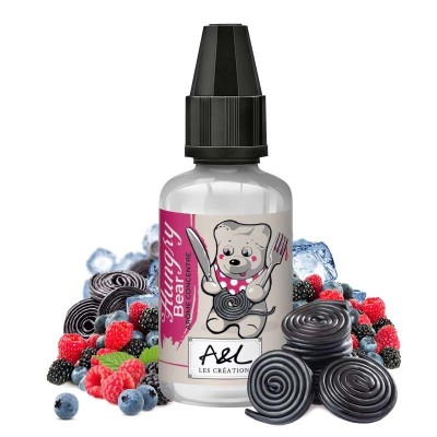 Concentré Hungry Bear 30ml avec fruits rouges, bonbons réglisse et mascotte ours en peluche