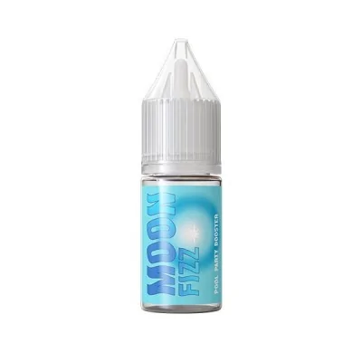 Booster Pool Party Moon Fizz Secret's Lab 10ml, flacon e-liquide bleu clair avec bouchon blanc