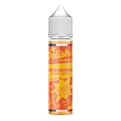 Flacon 50ml d'e-liquide Chouchou Delish par Liquideo, orange vif avec bouchon blanc