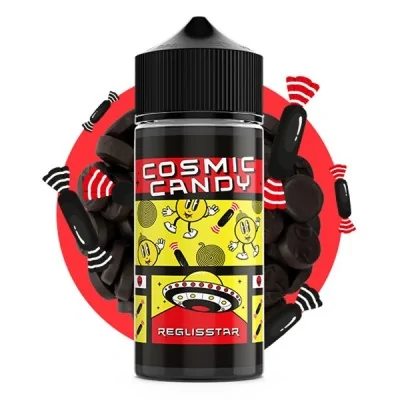 Flacon de e-liquide Reglisstar Cosmic Candy, saveur réglisse, avec design coloré et ludique