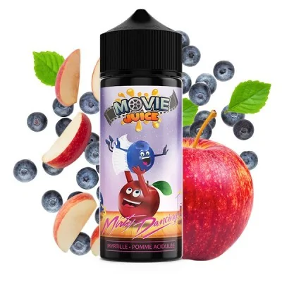 E-liquide Movie Juice saveur pomme myrtille avec fruits frais et personnages animés