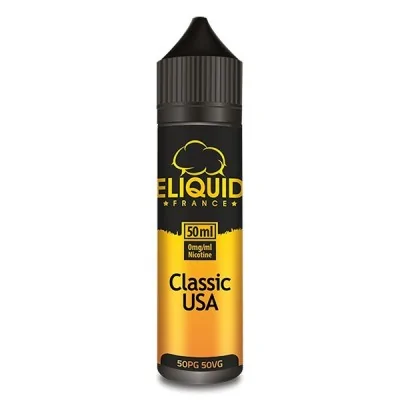 E-liquide Classic USA 50ml Eliquid France flacon noir et jaune pour cigarette électronique E-liquide Classic USA 50ml Eliquid France flacon noir et jaune pour cigarette électronique