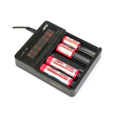 Chargeur de batterie Luc V4 Efest avec écran LED et 4 emplacements pour piles rechargeables