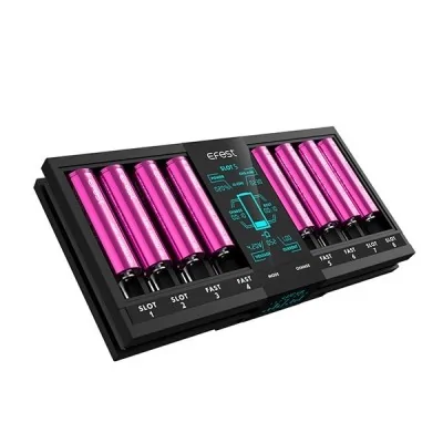 Chargeur de batterie Efest LUC V8 Double Screen avec 8 slots pour piles rechargeables Chargeur de batterie Efest LUC V8 Double Screen avec 8 slots pour piles rechargeables