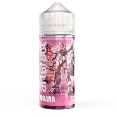 Flacon e-liquide Kohana 100ml Artefact, design rose avec robot mécanique, pour vapoteuse Flacon e-liquide Kohana 100ml Artefact, design rose avec robot mécanique, pour vapoteuse
