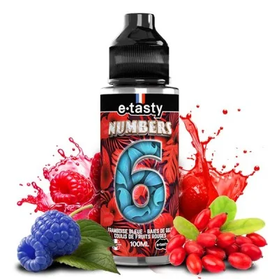 E-liquide Numbers 6 par e.Tasty: bouteille 100ml, fruits rouges, baies et éclaboussures E-liquide Numbers 6 par e.Tasty: bouteille 100ml, fruits rouges, baies et éclaboussures