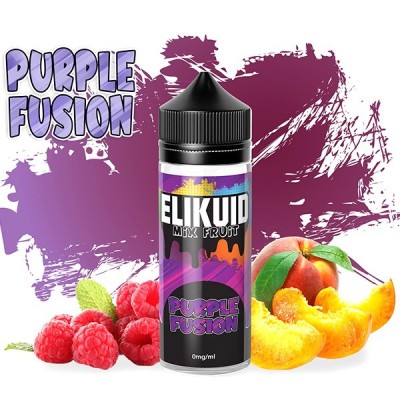E-liquide Purple Fusion 100ml avec fruits rouges et exotiques sur fond violet