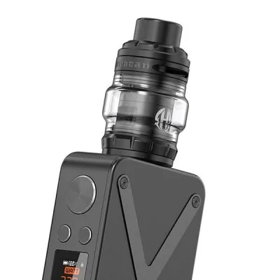 Kit Revolto 220W Aspire, cigarette électronique noire avec écran et réservoir visible Kit Revolto 220W Aspire, cigarette électronique noire avec écran et réservoir visible