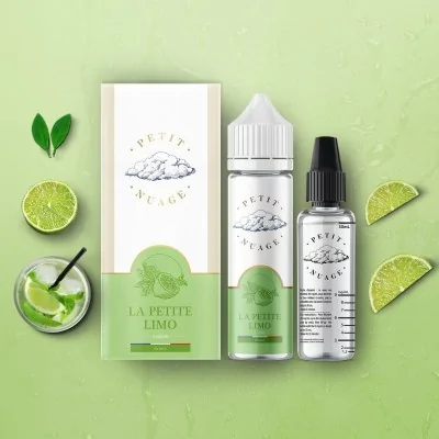 E-liquide La Petite Limo par Petit Nuage, 60ml, avec limes et cocktail sur fond vert