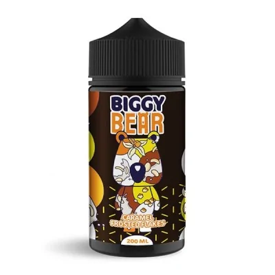 Flacon e-liquide Biggy Bear Caramel Frosted Flakes 200ml, dessin ours et céréales Flacon e-liquide Biggy Bear Caramel Frosted Flakes 200ml, dessin ours et céréales