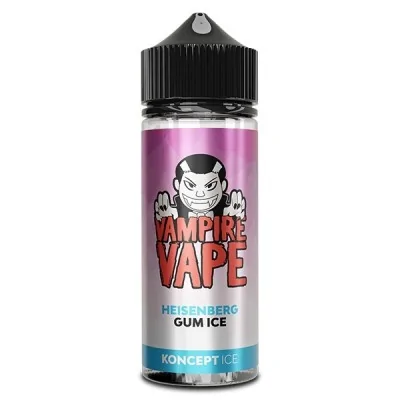 Flacon d'e-liquide Vampire Vape saveur Heisenberg Gum Ice, 100ml, avec logo vampire Flacon d'e-liquide Vampire Vape saveur Heisenberg Gum Ice, 100ml, avec logo vampire