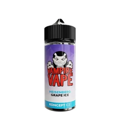 E-liquide Vampire Vape Heisenberg Grape Ice 100ml, saveur raisin mentholé, flacon noir E-liquide Vampire Vape Heisenberg Grape Ice 100ml, saveur raisin mentholé, flacon noir