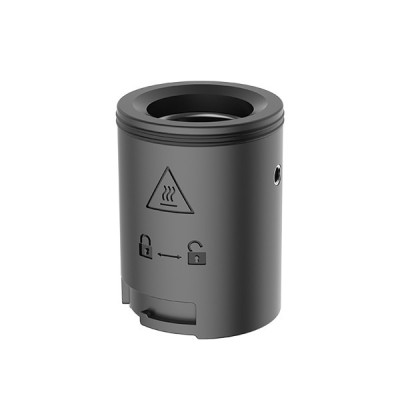 Chambre à Wax eKwik en titane gris foncé avec symboles de verrouillage et d'avertissement