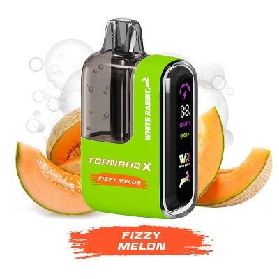 Kit Pod Tornado X Fizzy Melon, vert vif, entouré de tranches de melon, design moderne