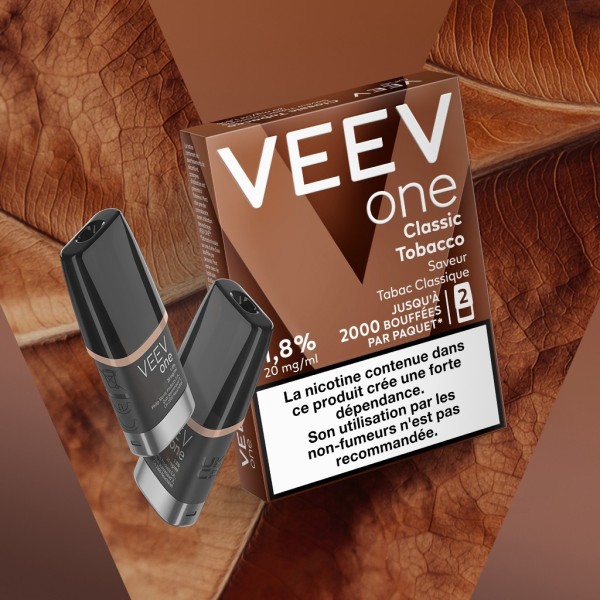 Paquet de 2 Pods pré-remplis Veev One Classic Tobacco