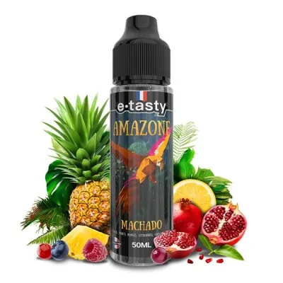 E-liquide Amazone Machado 50ml avec fruits exotiques: ananas, grenade, citron et baies