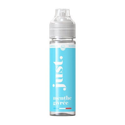 E-liquide Menthe Givrée Just 50ml, flacon bleu clair avec bouchon blanc, Secrets Lab