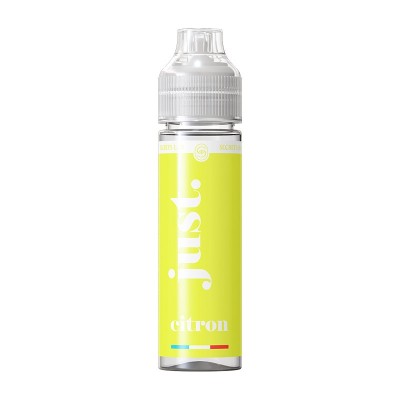 Flacon de e-liquide Citron 50ml de la marque Just par Secrets Lab, couleur jaune vif