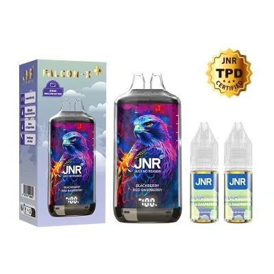Kit JNR avec liquide coloré, flacons de recharge et badge qualité, pour cigarette électronique Kit JNR avec liquide coloré, flacons de recharge et badge qualité, pour cigarette électronique