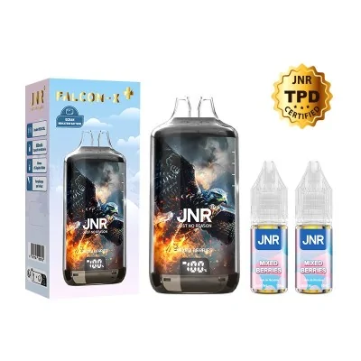 Kit e-cigarette Puff Falcon-X Plus JNR avec 2 liquides, 28000 bouffées, batterie 950mAh Kit e-cigarette Puff Falcon-X Plus JNR avec 2 liquides, 28000 bouffées, batterie 950mAh