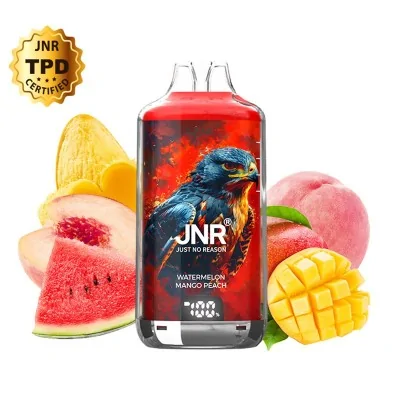 Bouteille JNR saveur pastèque mangue pêche avec fruits frais et logo TPD certifié Bouteille JNR saveur pastèque mangue pêche avec fruits frais et logo TPD certifié