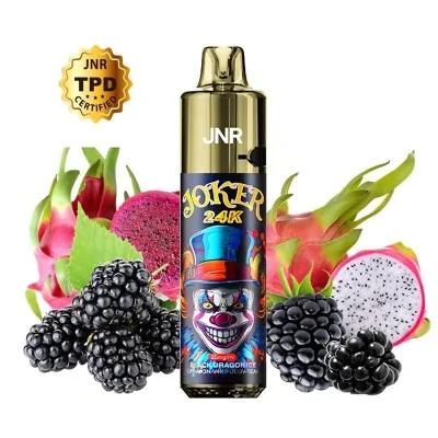 Kit Puff Joker 24K JNR avec fruits exotiques, saveur mûre et fruit du dragon pour e-cigarette Kit Puff Joker 24K JNR avec fruits exotiques, saveur mûre et fruit du dragon pour e-cigarette