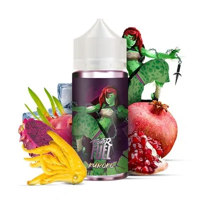 E-liquide Kuroko 100ml Fighter Fuel avec fruits exotiques et personnage fantastique vert E-liquide Kuroko 100ml Fighter Fuel avec fruits exotiques et personnage fantastique vert