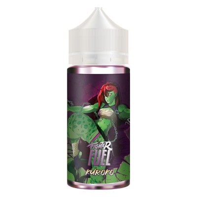 Bouteille e-liquide Fighter Fuel Kuroko 100ml avec illustration de personnage vert Bouteille e-liquide Fighter Fuel Kuroko 100ml avec illustration de personnage vert